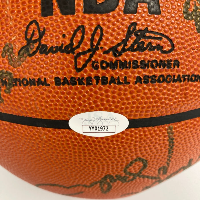 1993-94 Houston Rockets NBA Champs Team Signed Official Game Basketball JSA COA