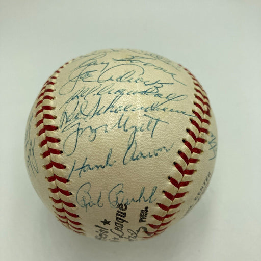 Beautiful Hank Aaron 1960 Milwaukee Braves Team Signed Baseball With COA