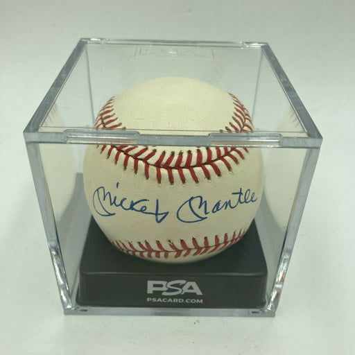 Stunning Mickey Mantle Signed AL Baseball PSA DNA Auto Graded MINT 9