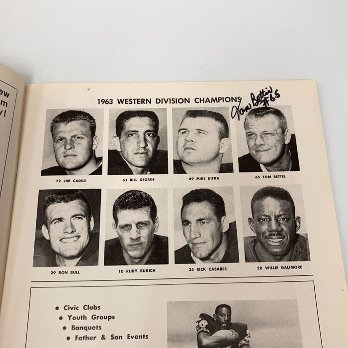 1963 Chicago Bears NFL Champs Team Signed Program JSA COA