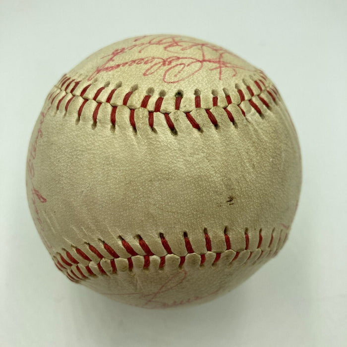1956 New York Yankees World Series Champs Team Signed Baseball JSA COA
