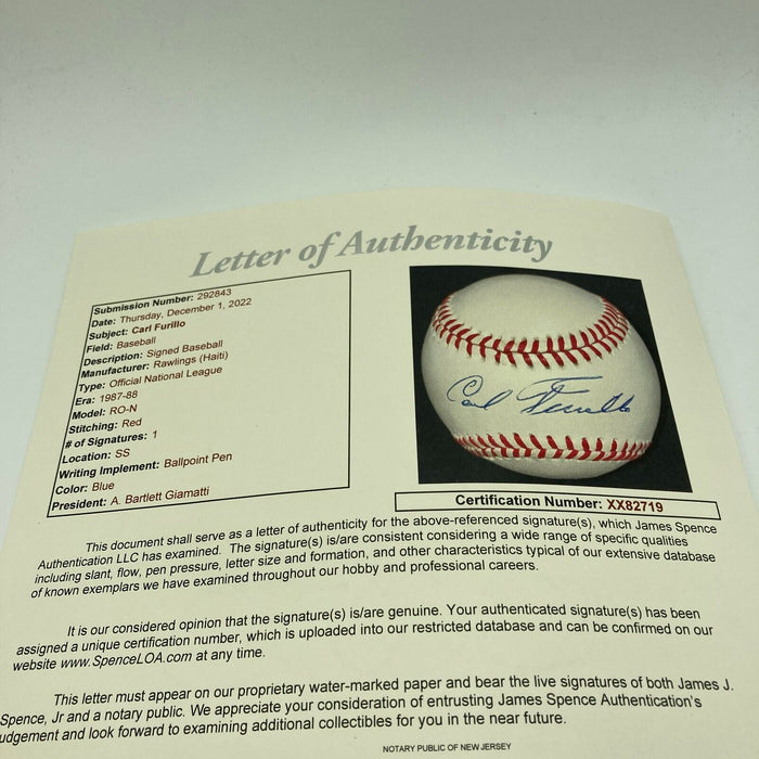 Carl Furillo Single Signed Official National League Baseball JSA COA