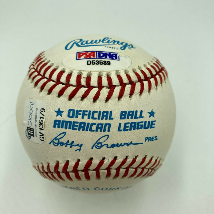Beautiful Mickey Mantle Signed American League Baseball PSA DNA Graded MINT 9