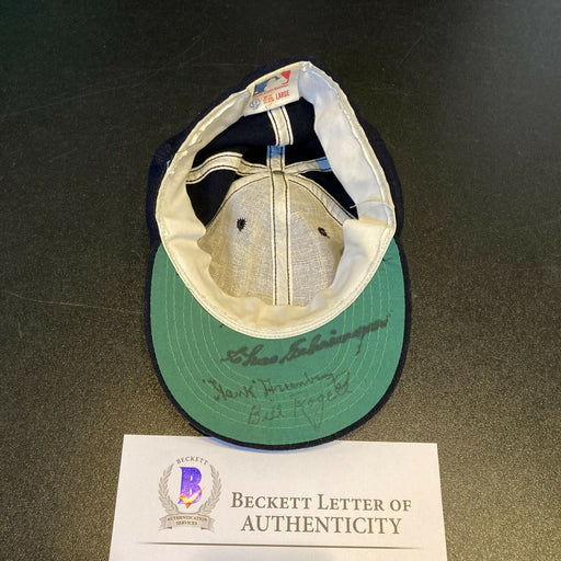 Hank Greenberg Signed Vintage Detroit Tigers Baseball Hat Beckett COA