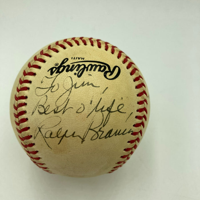 Willie Mays Bobby Thomson Branca Shot Heard 'Round World Signed Baseball PSA DNA