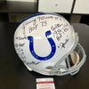 Lenny Moore Signed Heavily Inscribed Career STATS Baltimore Colts Helmet JSA COA