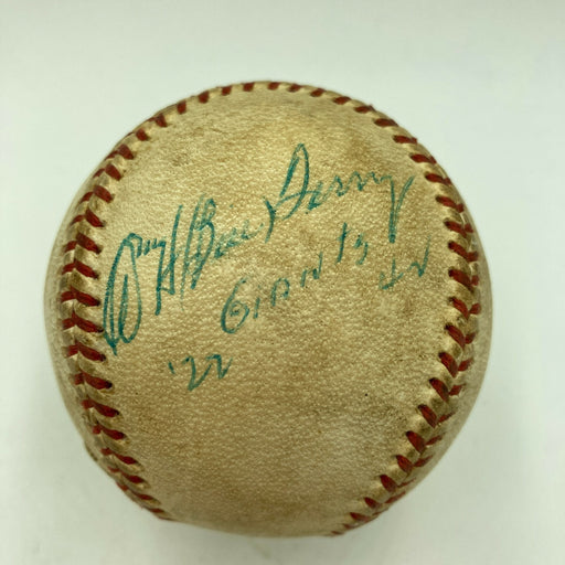 Bill Terry "Giants 1922-1942" Signed National League Ford Frick Baseball JSA COA