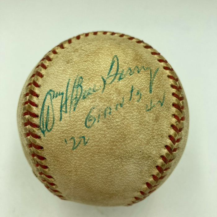 Bill Terry "Giants 1922-1942" Signed National League Ford Frick Baseball JSA COA