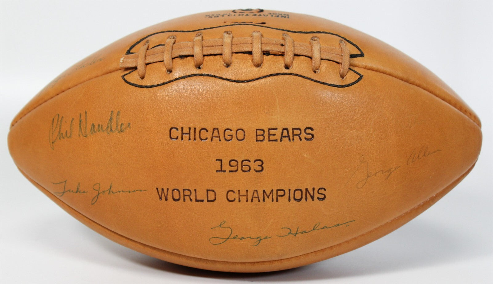1963 Chicago Bears Super Bowl Champs Team Signed Vintage Football JSA COA