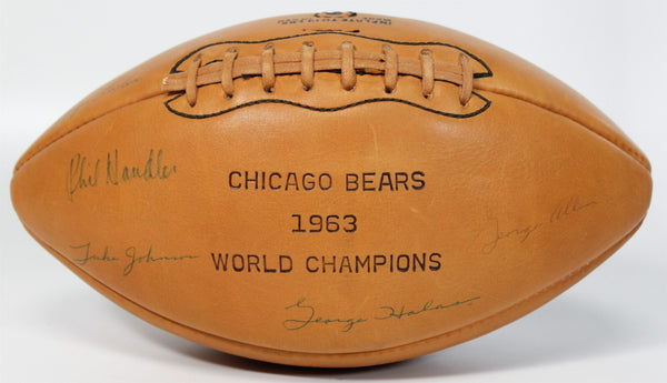 1963 Chicago Bears Super Bowl Champs Team Signed Vintage Football JSA COA