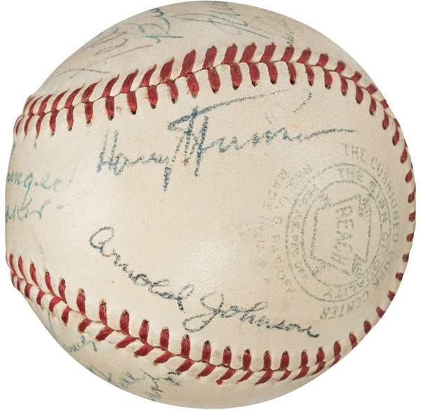 President Harry Truman Ty Cobb Jimmie Foxx Tris Speaker Signed Baseball PSA DNA