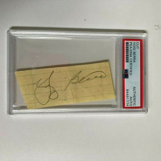 Yogi Berra Signed Autographed Vintage 1940's Cut Signature PSA DNA COA