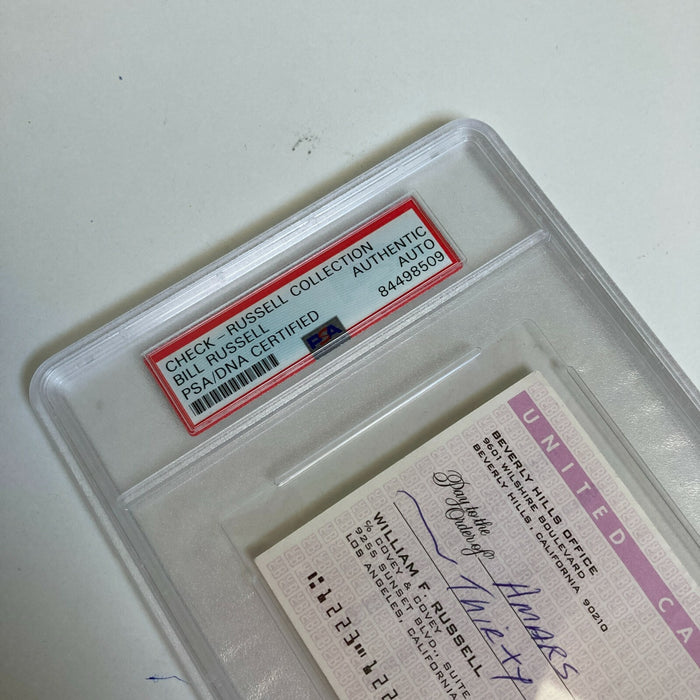 Bill Russell Signed Autographed Bank Check PSA DNA Boston Celtics HOF Legend