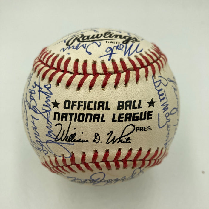 Hall Of Fame Multi Signed Baseball 30 Sigs Ernie Banks Mike Schmidt  JSA COA