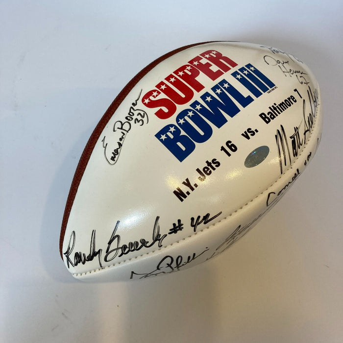 1968 New York Jets Super Bowl Champs Team Signed Wilson Football JSA COA