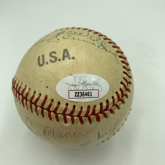 Harry Heilmann & Paul Waner Mutli Signed World War 2 Baseball JSA COA