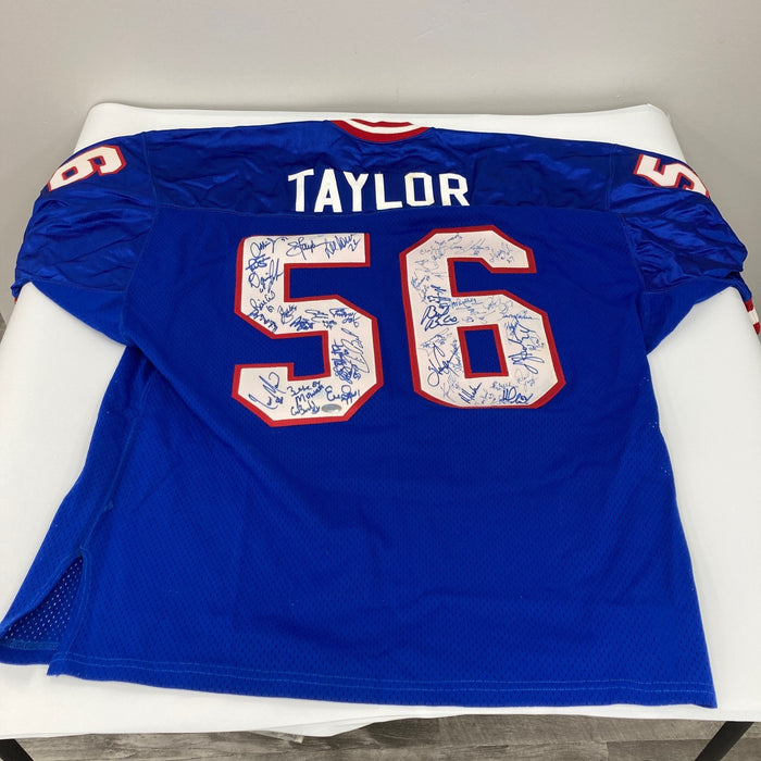 1986 New York Giants Super Bowl Champs Team Signed Jersey 44 Sigs JSA COA