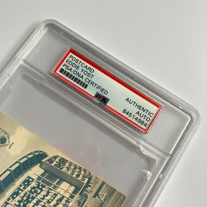 Ed Yost Signed 1969 New York Mets Shea Stadium Postcard PSA DNA RARE