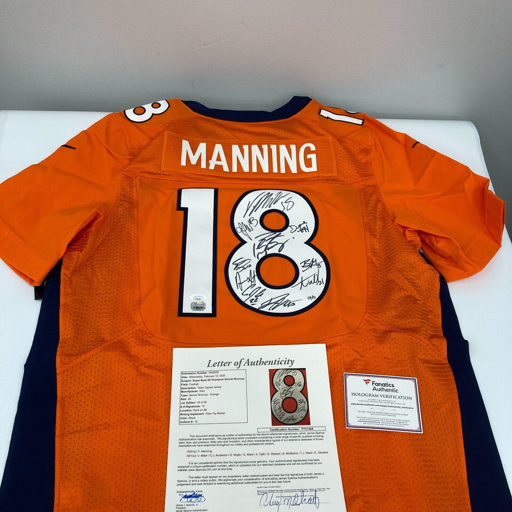 2015 Denver Broncos Super Bowl 50 Champs Team Signed Nike Game Jersey JSA COA