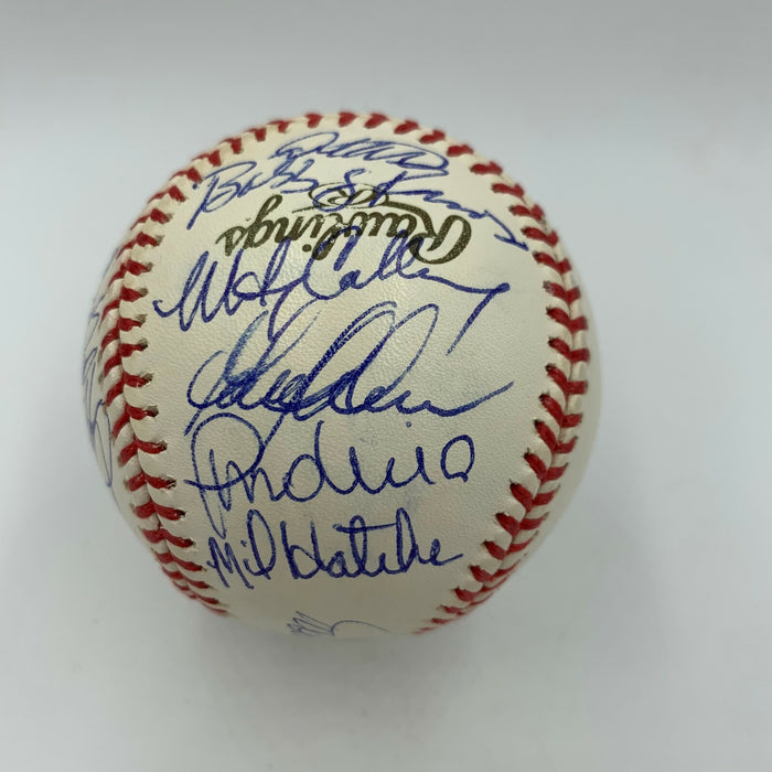 2002 Anaheim Angels World Series Champs Team Signed W.S. Baseball With JSA COA
