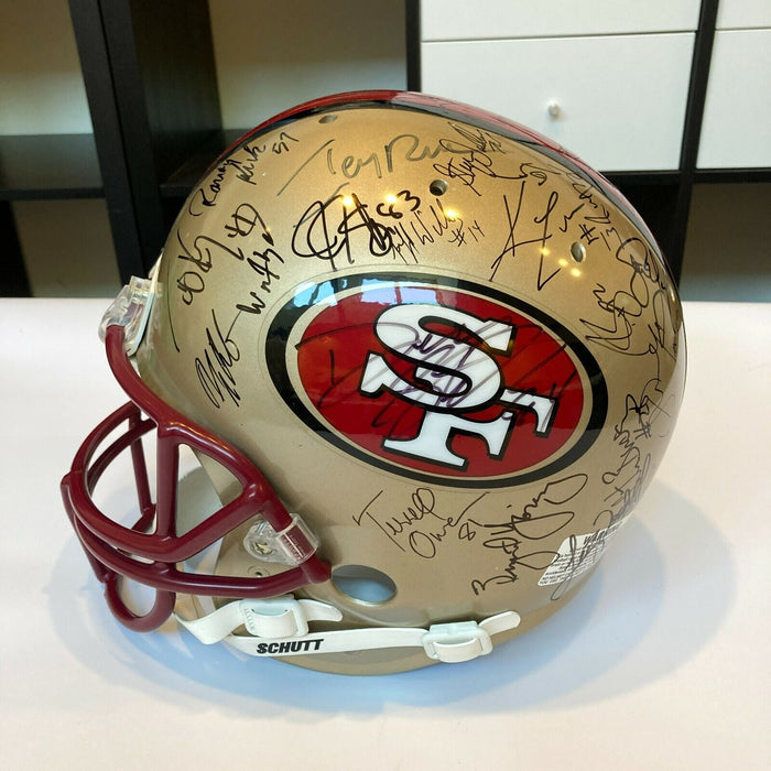 Jerry Rice Steve Young 1996 San Francisco 49ers Team Signed Authentic Helmet JSA