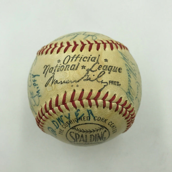 1956 Milwaukee Braves Team Signed Baseball 30 Sigs Hank Aaron PSA DNA COA