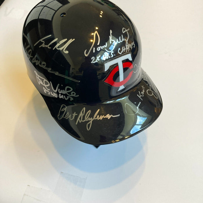 Beautiful Minnesota Twins Hall Of Fame Legends Signed Helmet 19 Sigs JSA COA