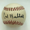 Carl Hubbell Single Signed Autographed Baseball JSA COA New York Giants HOF