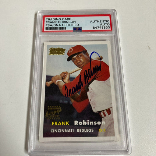 Frank Robinson Signed 1957 Topps RC 2001 Team Topps PSA DNA Auto
