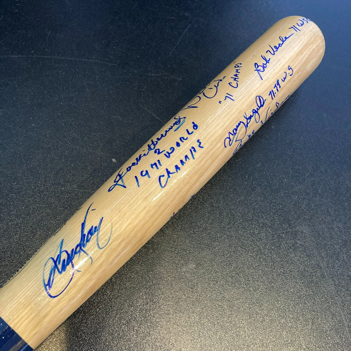1971 Pittsburgh Pirates World Series Champs Team Signed Baseball Bat JSA COA