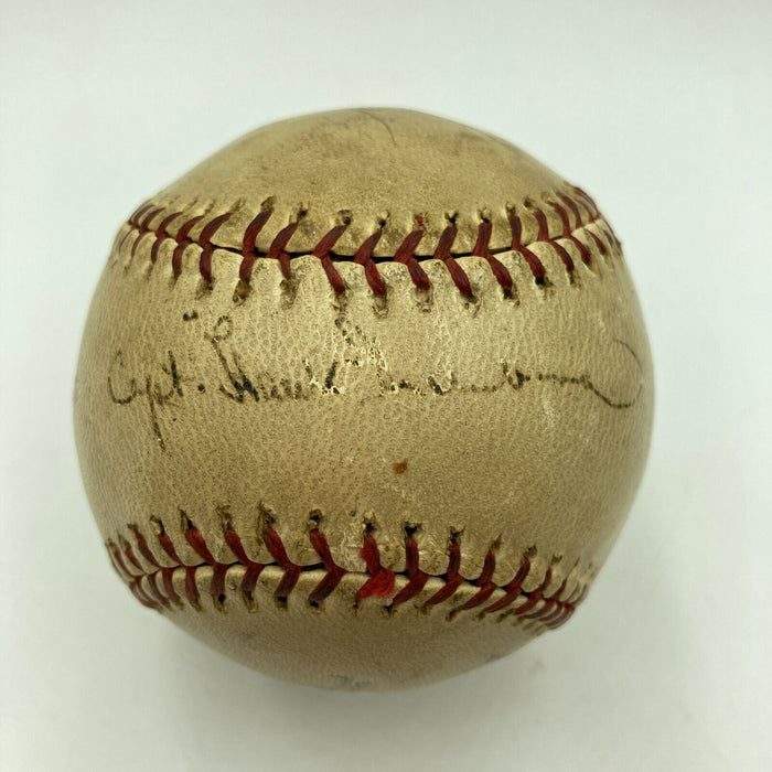"Captain" Hank Greenberg World War Two Single Signed Baseball Beckett COA RARE