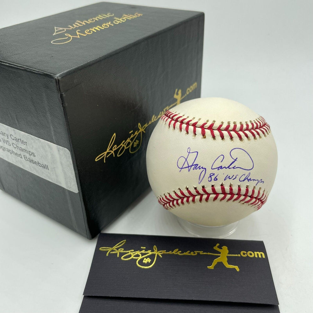 Gary Carter 1986 World Series Champs Signed MLB Baseball Reggie Jackson COA