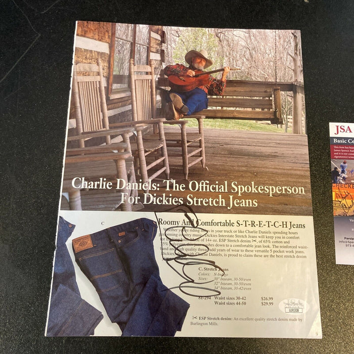 Charlie Daniels Signed Autographed Advertising Photo Jeans JSA COA