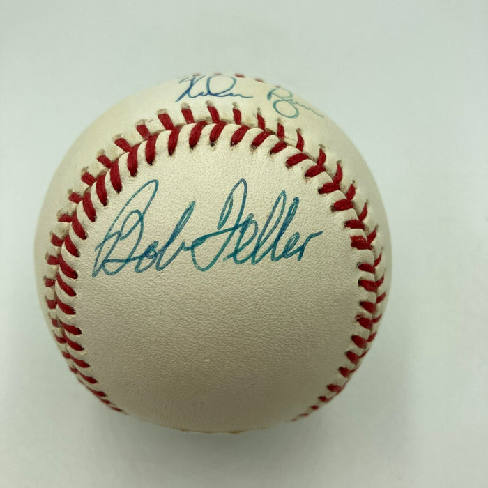 Sandy Koufax Nolan Ryan & Bob Feller Signed American League Baseball JSA COA