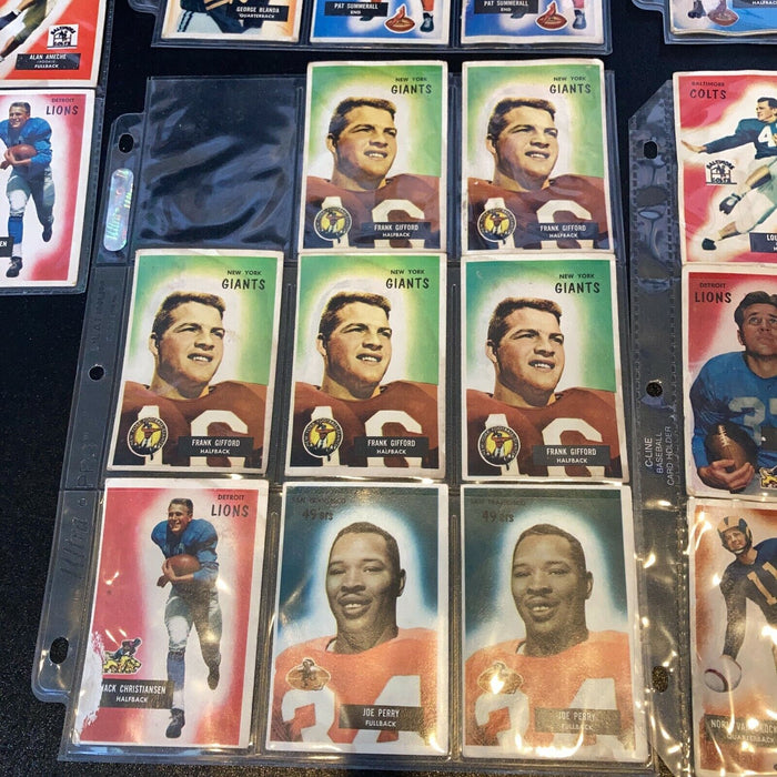 Lot Of (47) 1955 Bowman Football Cards Tom Landry Groza Gifford Blanda