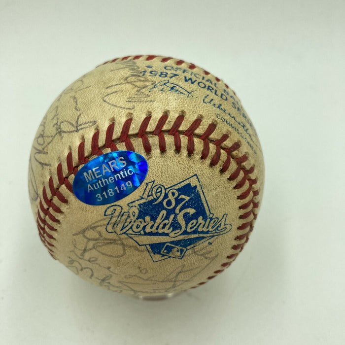 1987 Minnesota Twins Team Signed Game Used World Series Baseball PSA DNA & MEARS