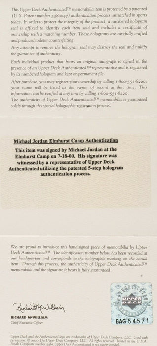 Michael Jordan Signed Autographed Wilson Basketball UDA Upper Deck COA