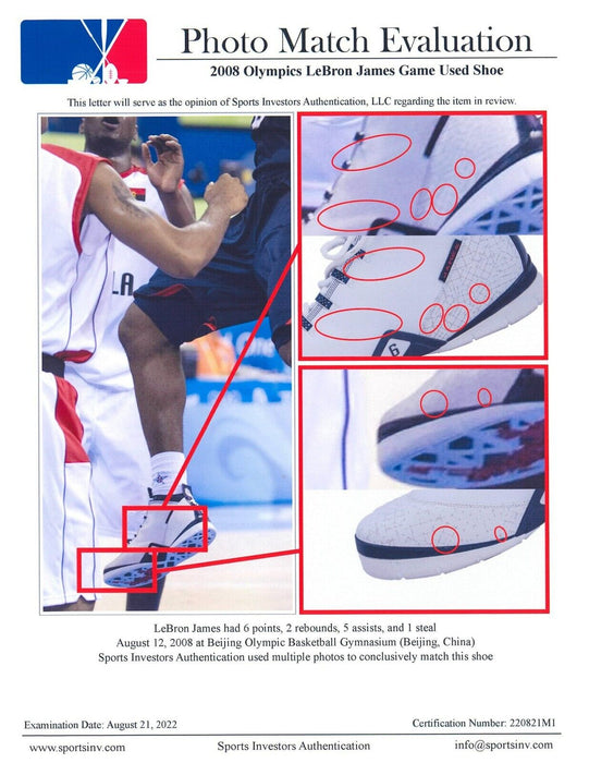 LeBron James 2008 Olympics "Redeem Team" Game Used Signed Sneakers Photo Matched