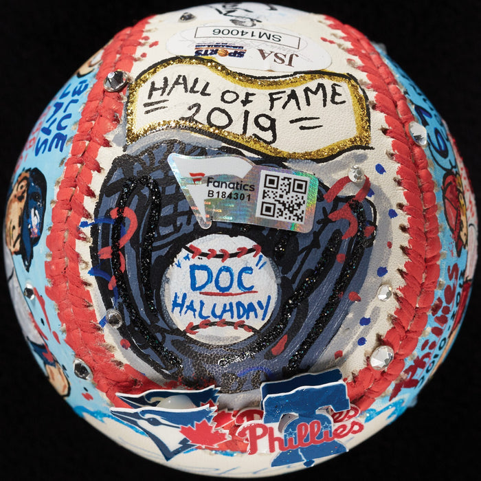 Roy Halladay Signed Charles Fazzino Hand Painted Pop Art Baseball JSA Fanatics