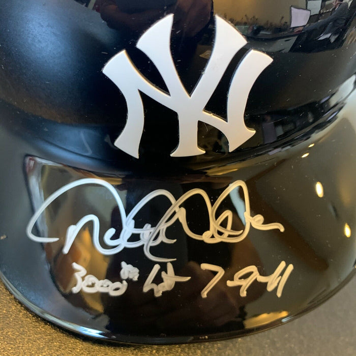 Beautiful Derek Jeter 3000th Hit 7-9-11 Signed Inscribed Baseball Helmet Steiner
