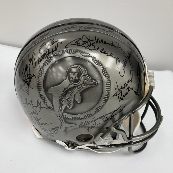 Beautiful 1972 Miami Dolphins Super Bowl Champs Team Signed Pewter Helmet JSA