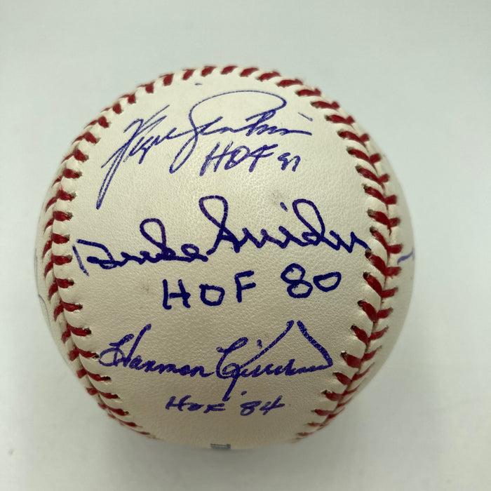 Hall Of Fame Multi Signed Inscribed Baseball 12 Sigs Ozzie Smith Bob Gibson JSA