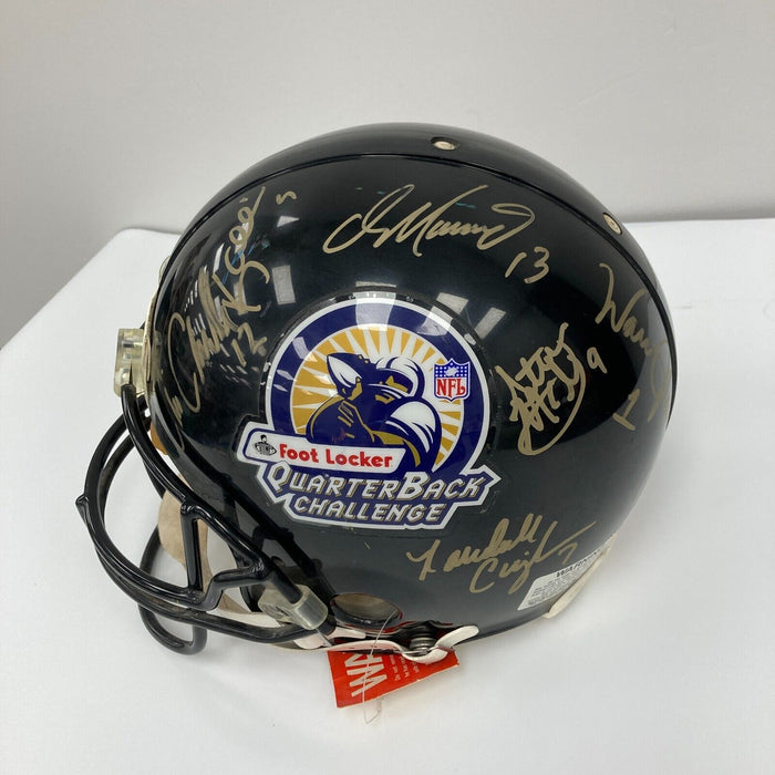 Dan Marino Steve Young Steve McNair Quarterback Challenge Signed Helmet JSA COA