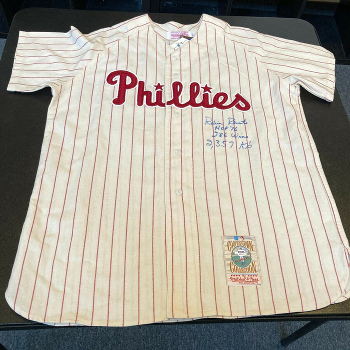 Robin Roberts Signed Authentic Philadelphia Phillies STAT Jersey PSA DNA COA