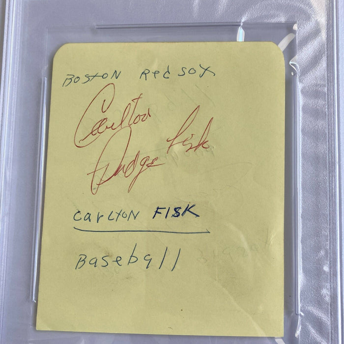 1969 Carlton Pudge Fisk Rookie Era Signed Autographed Page PSA DNA