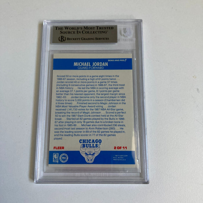 1987-88 Fleer Michael Jordan #2 Early Career Signed Basketball Card Auto BGS