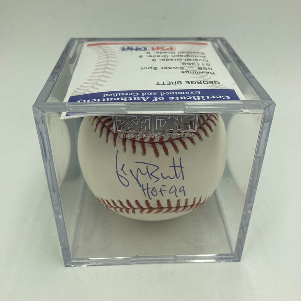 George Brett HOF 99 Signed Official Major League Baseball PSA DNA Graded 9 MINT