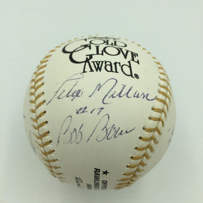 Gold Glove Winners Signed Official Gold Baseball With 11 Signatures JSA COA