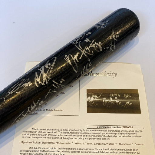 Bryce Harper Manny Machado Pre Rookie 2011 Sal All Star Game Signed Bat JSA COA