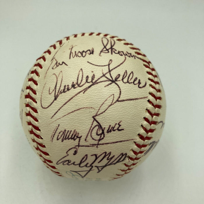 Earle Combs Sweet Spot Hall Of Fame Multi Signed American League Baseball JSA